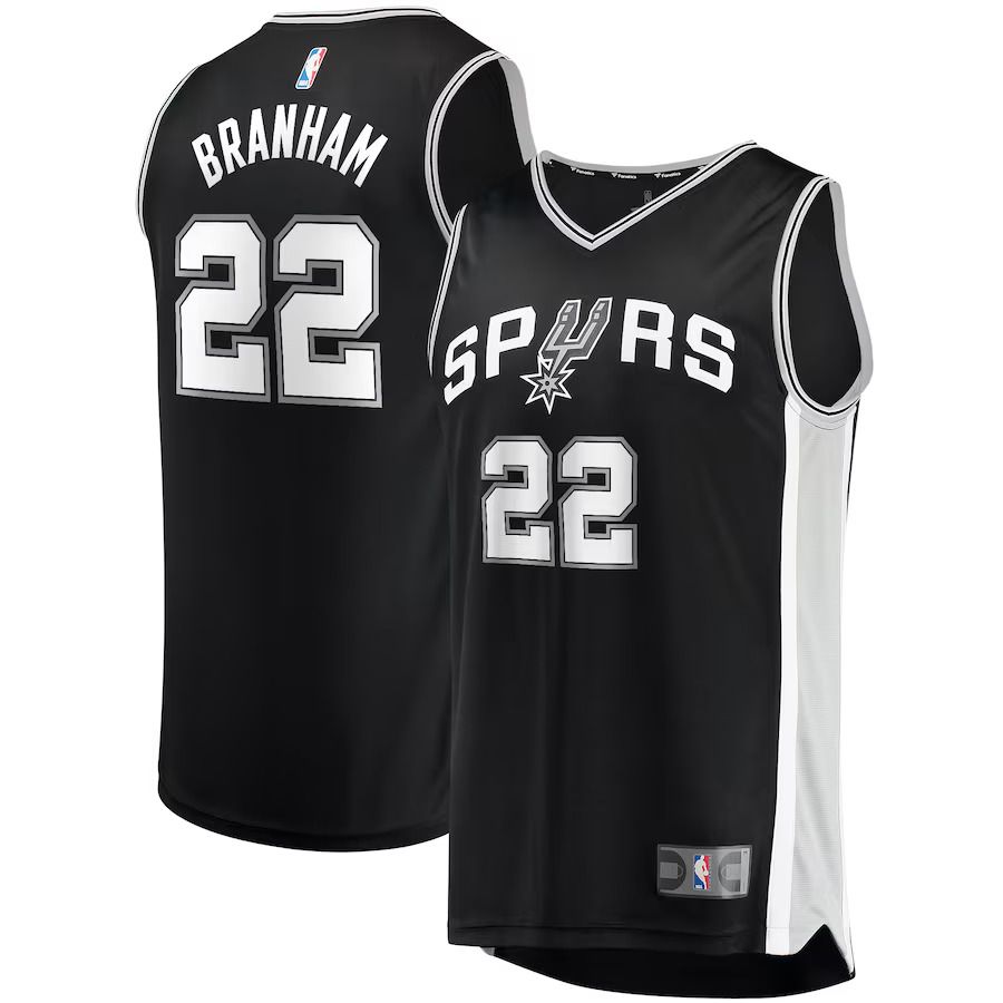 Men San Antonio Spurs #22 Malaki Branham Fanatics Branded Black Draft First Round Pick Fast Break Replica Player NBA Jersey